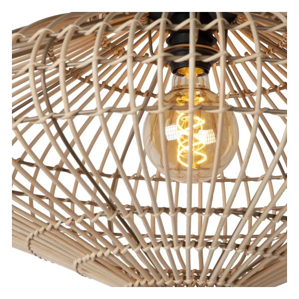 Lucide MAGALI - Flush ceiling light - Ø 56 cm - 1xE27 - Light wood - detail 1